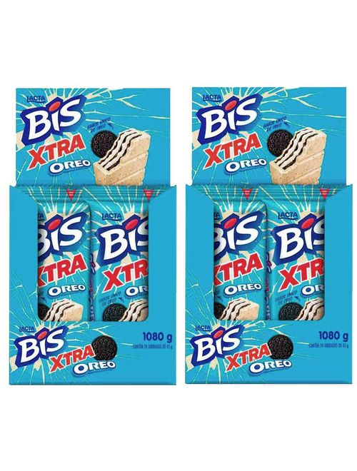 Kit 2 Displays Bis Xtra Oreo c/24 - Lacta