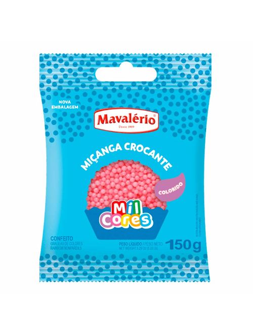 Confeito Miçanga Rosa 150g - Mavalério