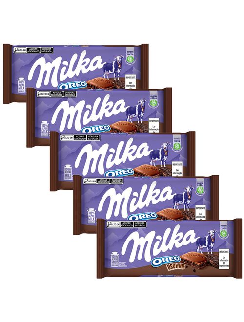 Kit 5 Tabletes de Chocolate Oreo Brownie 100g - Milka