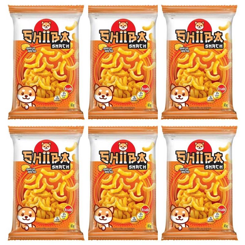 Kit-com-6-Unidades-de-Salgadinho-Shiiba-Snack-Queijo-Nacho-65g---Glico