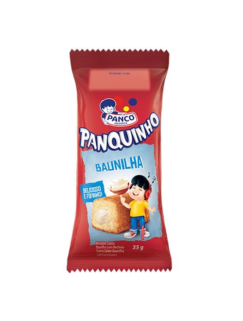 Bolo Recheado Panquinho Baunilha 35g - Panco