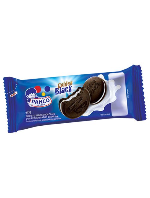 Biscoito Recheado Golden Black Baunilha 42g - Panco