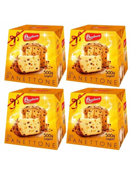 Kit com 4 Panettone Frutas 500g - Bauducco