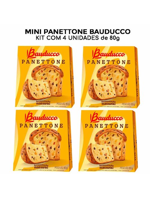 Kit com 4 Mini Panettone Frutas 80g - Bauducco