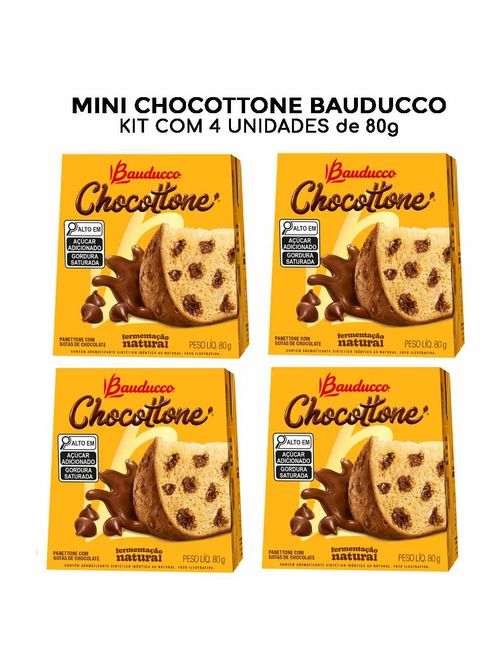 Kit com 4 Mini Chocottone Gotas 80g - Bauducco