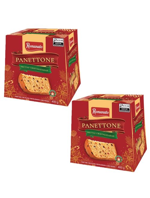 Kit com 2 Panettone Frutas 400g - Romanato