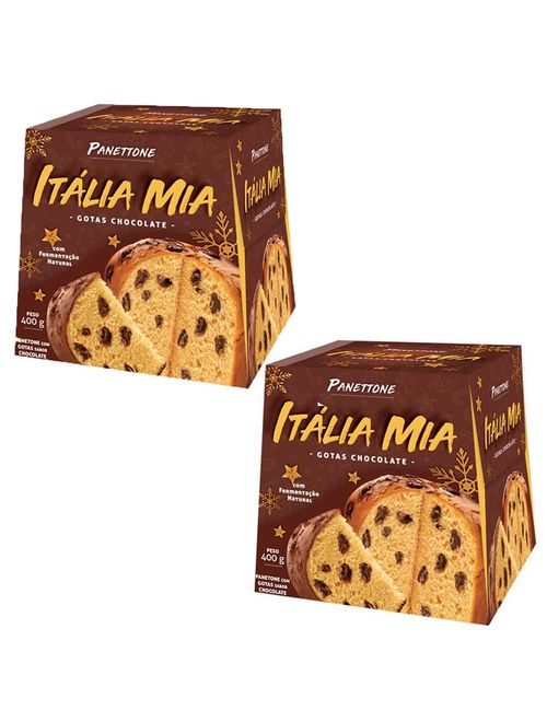 Kit com 2 Panetone Gotas Italia Mia 400g Vegano - Romanato