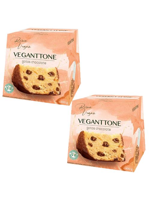 Kit com 2 Panetone Gotas Veganttone 400g Vegano Certificado - Romanato