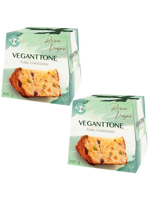 Kit com 2 Panetone Frutas Veganttone 400g Vegano Certificado - Romanato