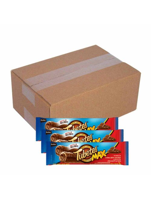 Wafer Recheado Tubete Max Chocolate 40g c/20 - Barion