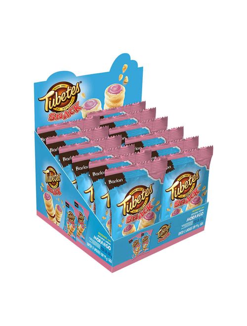 Wafer Recheado Tubete Morango 44g c/12 - Barion