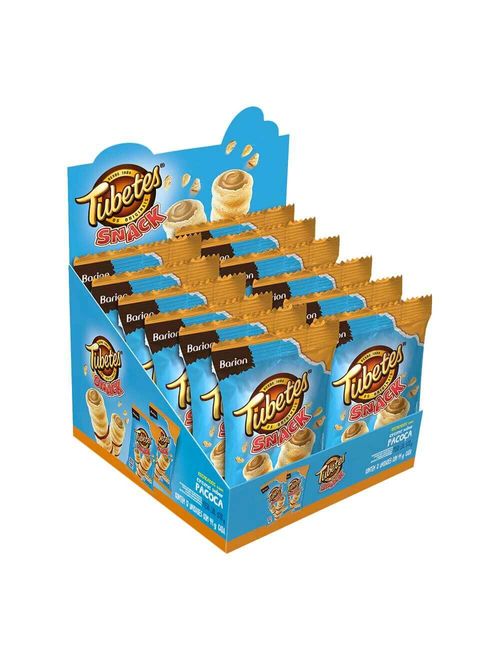 Wafer Recheado Tubete Paçoca 44g c/12 - Barion