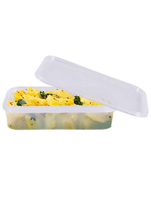 Pote Retangular com Lacre Freezer e Microondas 350ml c/10 - Prafesta