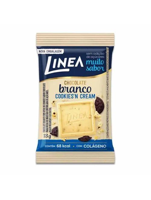Mini Tablete de Chocolate Branco Cookies n Cream Zero Açúcar 13g - Linea