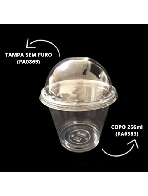 Tampa Cupula Transparente Plástico Sem Furo PET Ref.PA0869 c/50 - Darnel