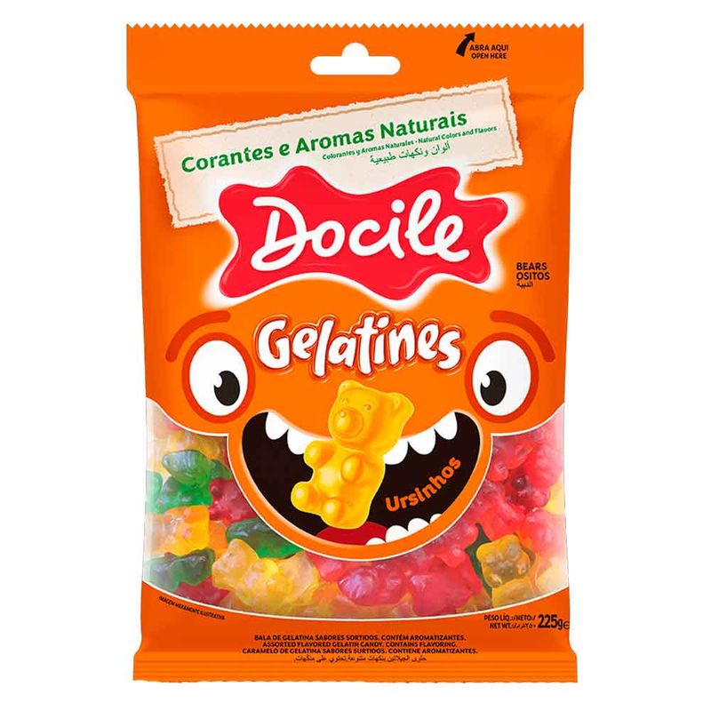 Bala-de-Gelatina-Ursinhos-com-Corantes-e-Aromas-Naturais-225g---Docile