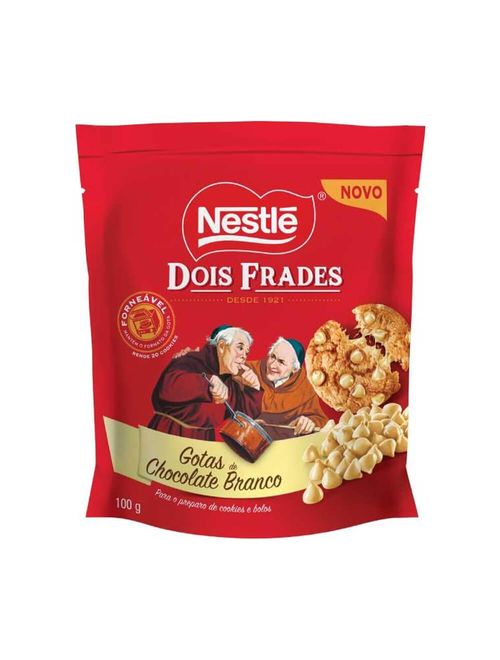 Gotas de Chocolate Branco Forneáveis Dois Frades 100g - Nestlé