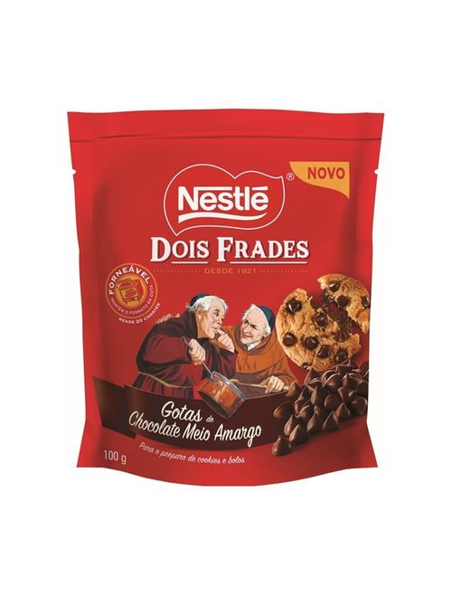 Gotas de Chocolate Meio Amargo Forneáveis Dois Frades 100g - Nestlé
