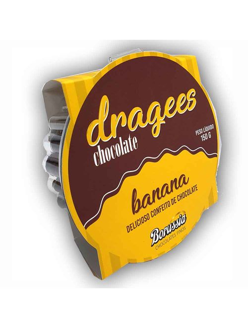 Confeitos de Banana com Chocolate ao Leite Dragees 150g - Borussia