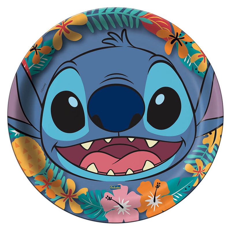 Stitch-Prato-Redondo-Papel-18cm-c-8---Festcolor
