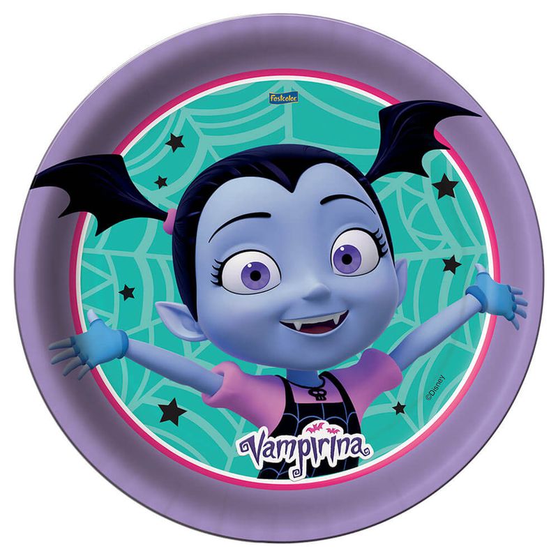 Vampirina-Prato-Redondo-Papel-18cm-c-8---Festcolor