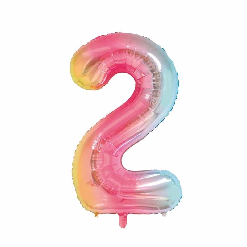 Balao-Metalizado-16----40cm-Arco-iris-Numero-2---Make