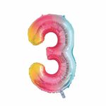 Balao-Metalizado-16----40cm-Arco-iris-Numero-3---Make