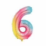 Balao-Metalizado-16----40cm-Arco-iris-Numero-6---Make
