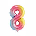 Balao-Metalizado-16----40cm-Arco-iris-Numero-8---Make