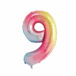 Balao-Metalizado-16----40cm-Arco-iris-Numero-9---Make