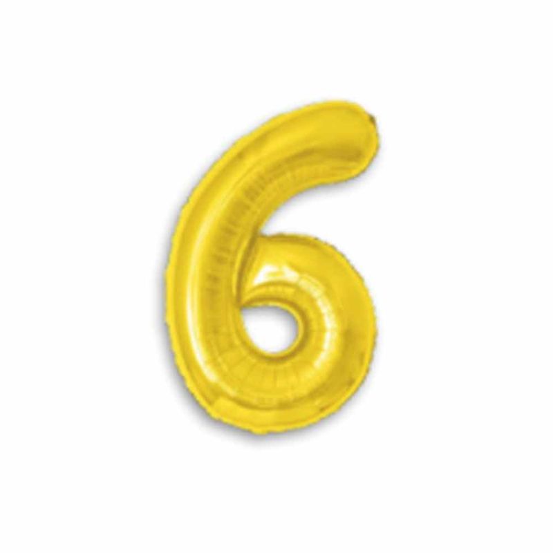 Balao-Metalizado-16----40cm-Ouro-Numero-6---Make