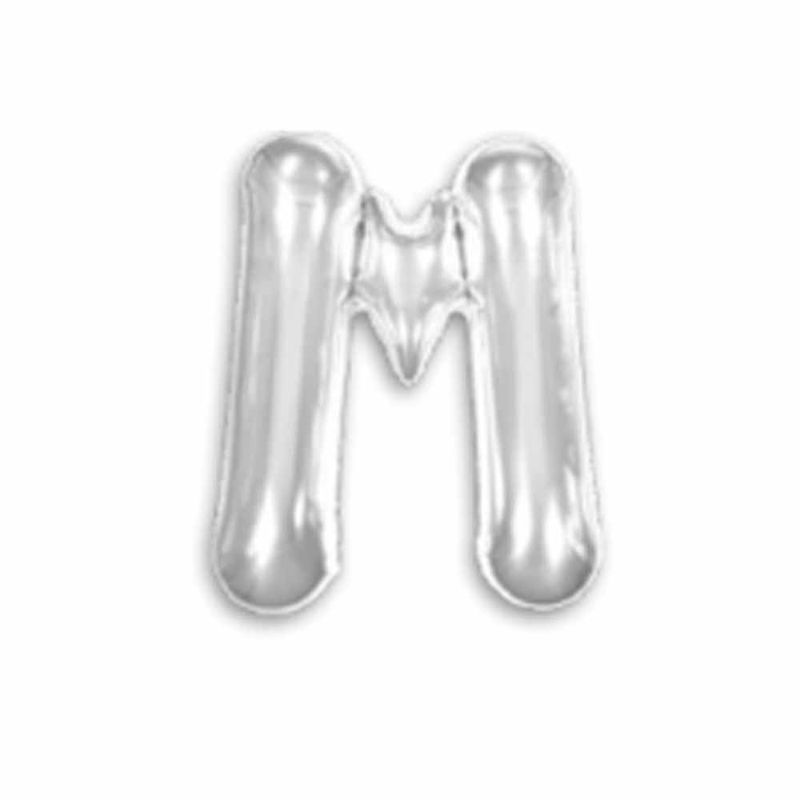 Balao-Metalizado-16----40cm-Prata-Letra-M---Make