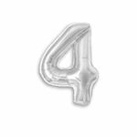 Balao-Metalizado-16----40cm-Prata-Numero-4---Make
