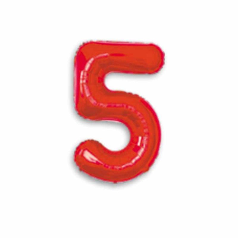Balao-Metalizado-16----40cm-Vermelho-Numero-5---Make