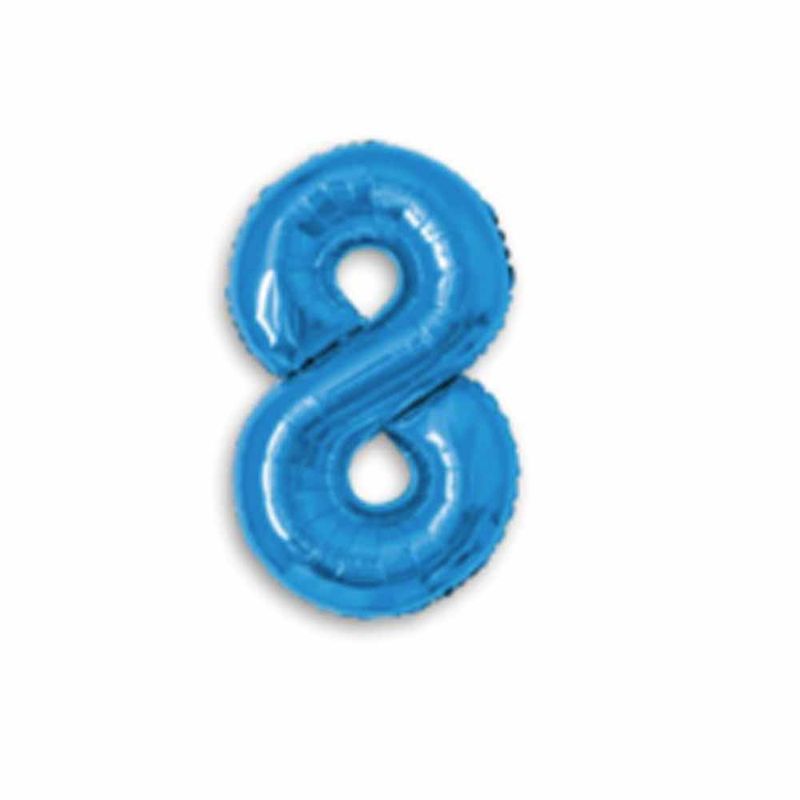 Balao-Metalizado-16----40cm-Azul-Numero-8---Make