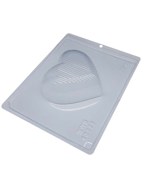 Forma PVC Silicone Coração Listrado 350g Ref.10059 - BWB