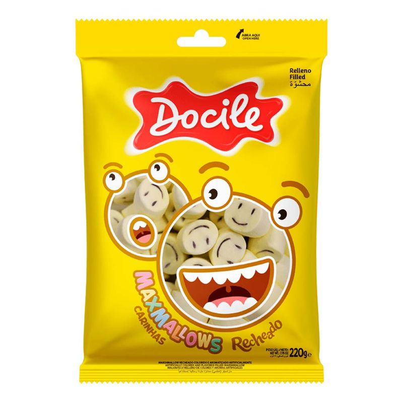 Marshmallow-Recheado-Carinhas-220g---Docile