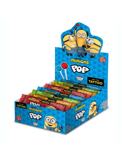Pirulito Sortido Minions Tattoo 13g c/24 - Push Pop