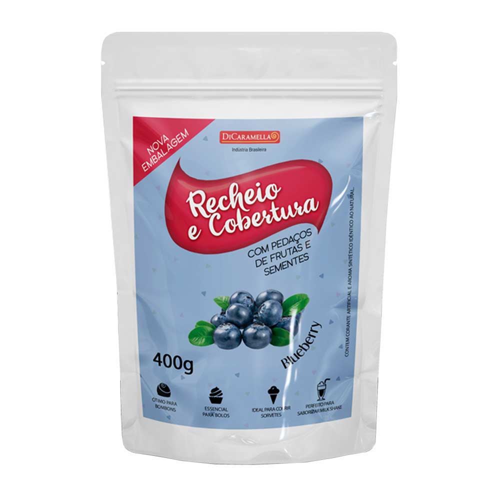 Recheio e Cobertura de Frutas Blueberry 400g - Di Caramella - Doce