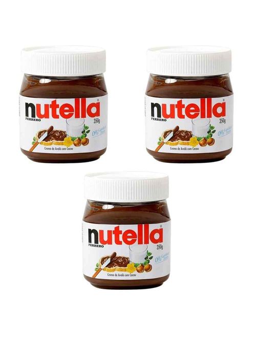 Kit com 3 Creme de Avelã Nutella 350g - Ferrero
