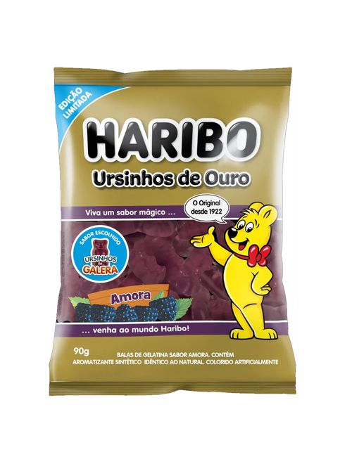 Bala de Gelatina Ursinhos de Ouro Amora 90g - Haribo