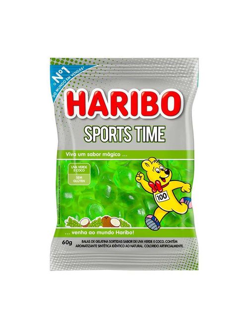 Bala de Gelatina Sports Time Uva Verde com Coco 60g - Haribo