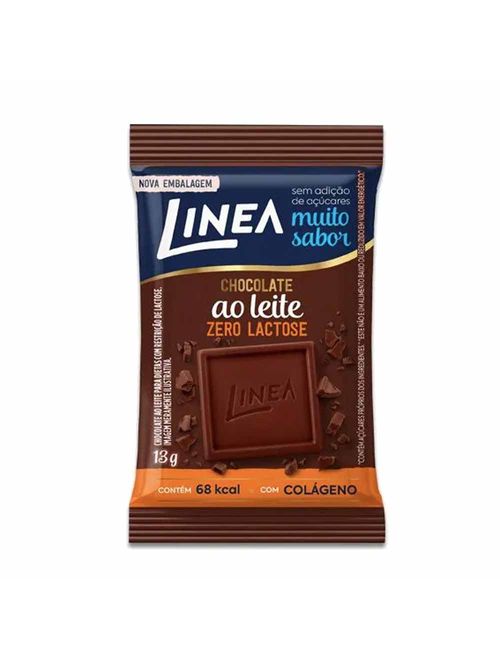 Mini Tablete de Chocolate Ao Leite Zero Lactose Zero Açúcar 13g - Linea