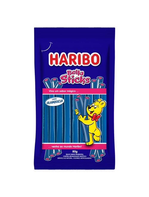 Bala de Gelatina Sticks Framboesa 80g - Haribo