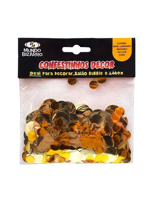 Confete Laminado Coração Ouro Confestinho 25g - Mundo Bizarro