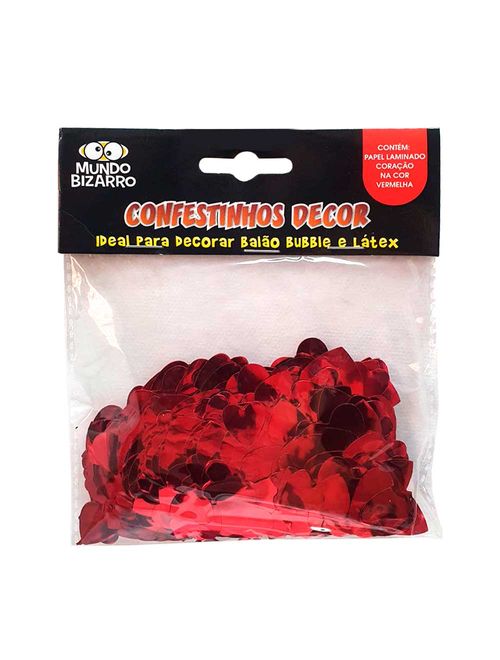 Confete Laminado Coração Vermelho Confestinho 25g - Mundo Bizarro