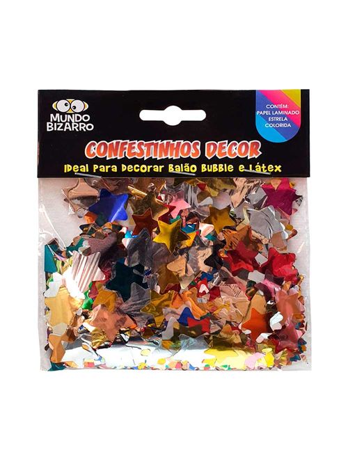 Confete Laminado Estrela Colorido Confestinho 25g - Mundo Bizarro