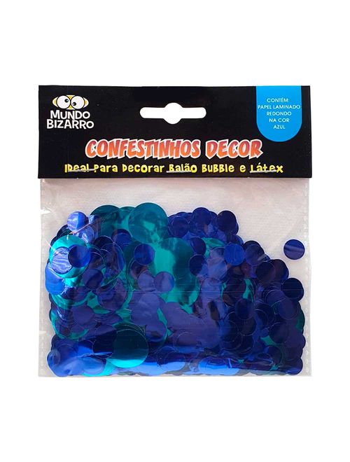 Confete Laminado Redondo Azul Confestinho 25g - Mundo Bizarro