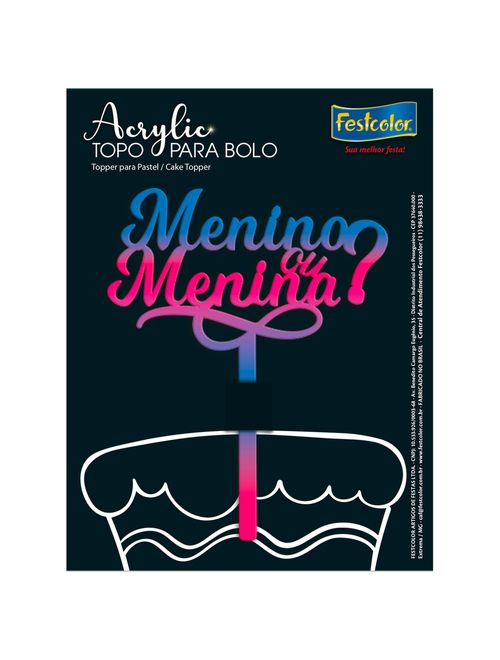 Topo Acrylic Menino/Menina Bicolor - Festcolor