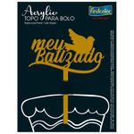 Topo-Acrylic-Meu-Batizado-Dourado-Fosco---Festcolor